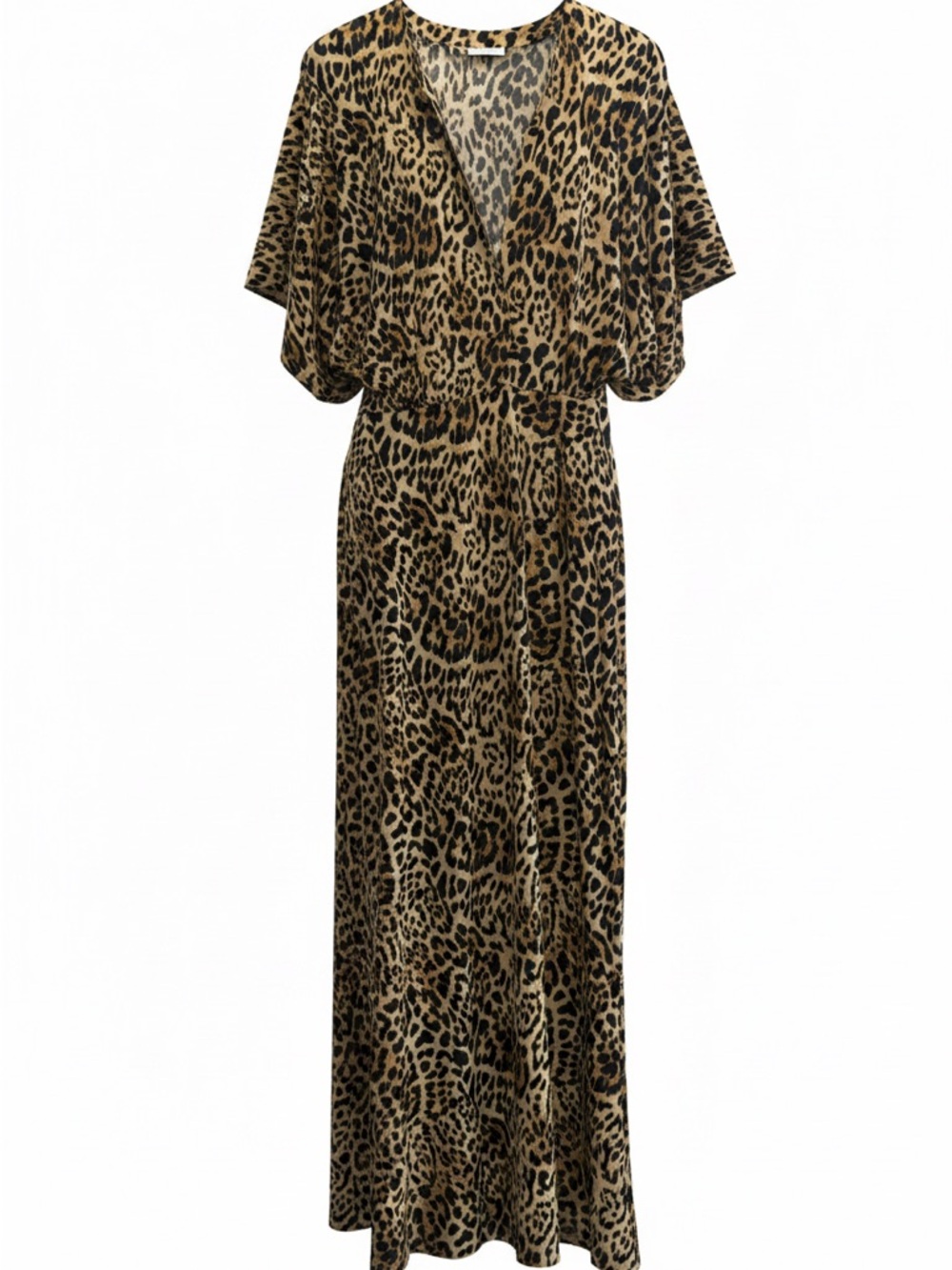 Norma Kamali Leopard-Print Obie Gown in Creamy Cat